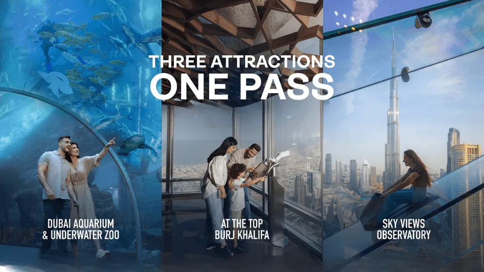 Trio Pass: ATT – Level 124 + Dubai Aquarium + Sky Views - Image 1